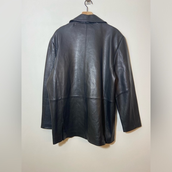 BASIX Jacob Stevens Men’s  Black Leather Jacket Size Large Zip Up - Picture 8 of 12